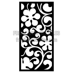 Decorative Floral Screen Door Panel Laser Cut Pattern