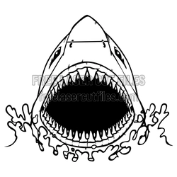 Open Mouth Shark Outline Laser Cut Design