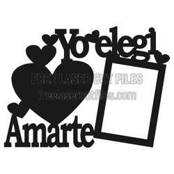 Personalized Valentine Portrait Frame Laser Cut File