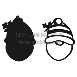 Christmas Gnome Ornament Laser Cut File, Ready to Cut