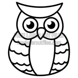 Cute Owl Laser Cut File, Ready to Cut Bird Design
