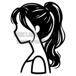 Elegant Ponytail Hairstyle Silhouette Laser Cut File