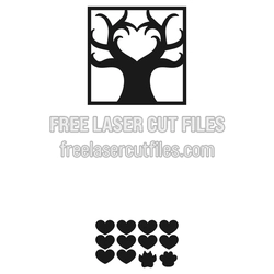 Heart Family Tree Frame Laser Cut File, Ready to Cut