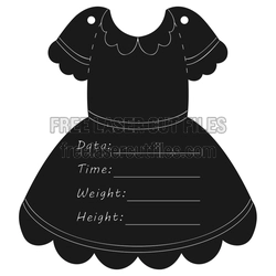 Baby Girl Birth Announcement Dress SVG Laser Cut File