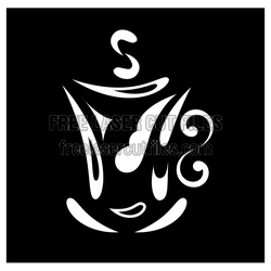 Coffee Cup Art Sign Ready to Cut Free Laser File