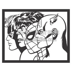 Comic Superhero Faces Laser Cut Wall Art Design