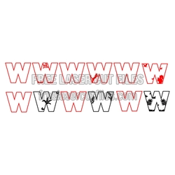 Decorative Split W Letter Monogram SVG, Ready to Cut