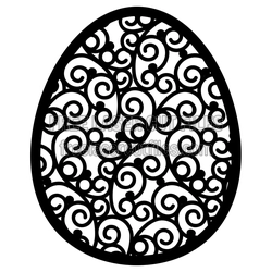 Decorative Swirl Egg Pattern Free Laser Cut File