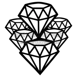 Geometric Diamond Cluster Design, Ready to Cut Vector