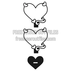 Love Photo Frame Laser Cut Template, Heart Picture Frame