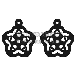 Ornamental Flower Earrings Laser Cut Template