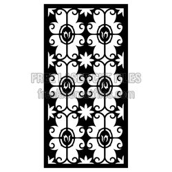 Ornamental Screen Door Panel Pattern, Laser Ready Decor