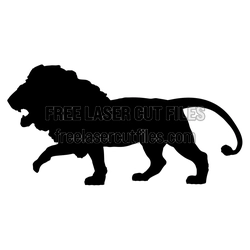 Walking Lion Silhouette Laser Cut File, Ready to Cut