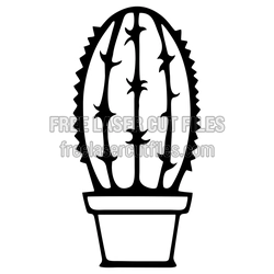 Cactus Pot Wall Decor Laser Cut File, Ready to Cut