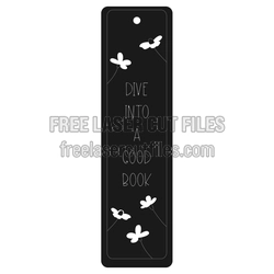 Dive Into a Good Book Bookmark Laser Cut File