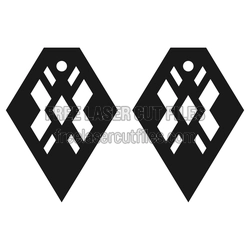 Geometric Drop Earrings Laser Cut File, Ready to Cut