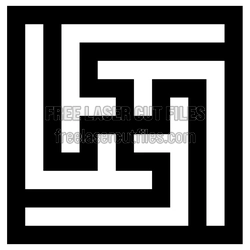 Geometric Interlocking Maze Panel Laser Cut Template