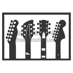 Guitar Headstock Silhouette Laser Cut Panel Ready to Cut