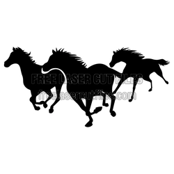 Running Horses Silhouette Laser Cut Wall Art Design