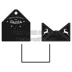 Special Delivery for Santa Ornament Laser Cut Template