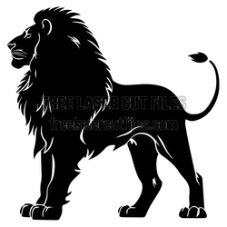 Standing Lion Silhouette Laser Cut File, Free Download