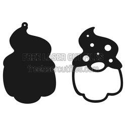 Christmas Gnome Ornament Laser Cut File, Ready to Cut