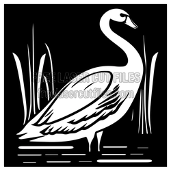 Elegant Swan Silhouette Laser Cut Design