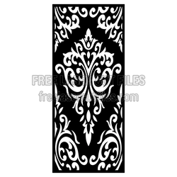 Ornamental Door Panel Pattern, Laser Cut Decorative Screen
