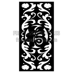 Ornamental Floral Screen Pattern for Laser Cutting