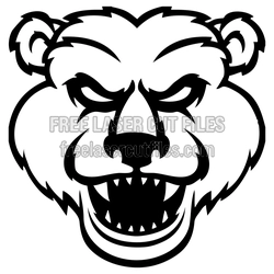 Angry Bear Face Sign SVG Ready to Cut for Decor