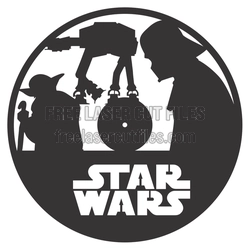 Classic Sci-Fi Movie Clock Silhouette Laser Cut File