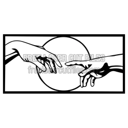 Hands Reaching Wall Decor Laser Cut Template