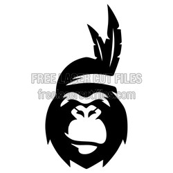 Monkey Head Clipart Laser Cut File, Ready to Cut
