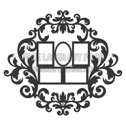 Ornate Multi Photo Frame SVG Cut File for Laser Cutting