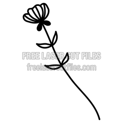 Simple Wildflower Stem Laser Cut File, Ready to Cut