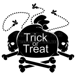 Trick or Treat Skull and Bones Halloween Clipart SVG