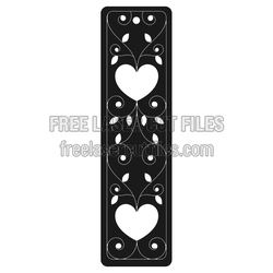 Decorative Heart Bookmark Laser Cut File, Ready to Cut