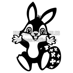 Happy Easter Bunny with Egg Ready to Cut Design