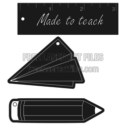 Made to Teach Pencil Keychain Free Laser Cut File