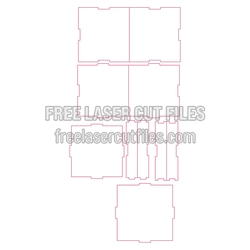 Parametric Box Set for Laser Cutting, Free DXF and SVG