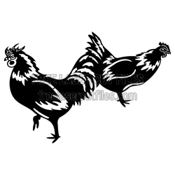 Rooster and Hen Garden Farm Decoration Laser Cut File