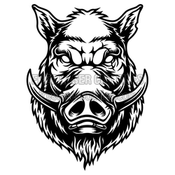 Fierce Boar Head Clipart Laser Cut Template