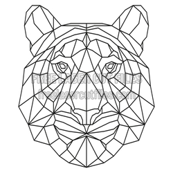 Geometric Tiger Head Laser Cut File, Ready to Cut