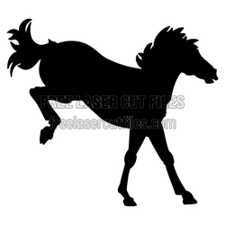 Rearing Horse Silhouette Laser Cut File, Ready to Cut