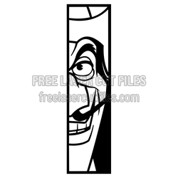 Captain Hook Half-Face Clipart Laser Cut Template