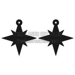 Christmas Star Ornament Earrings Ready to Cut