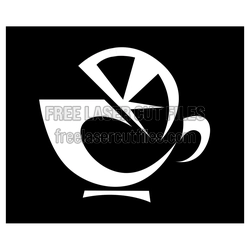 Coffee Cup Art Sign Ready to Cut Laser Design