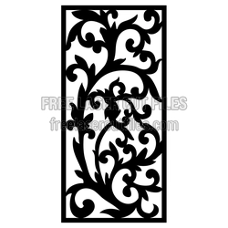 Decorative Floral Screen Panel for Laser Cutting