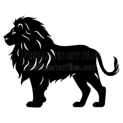 Lion Silhouette Laser Cut File, Ready to Cut Wild Animal
