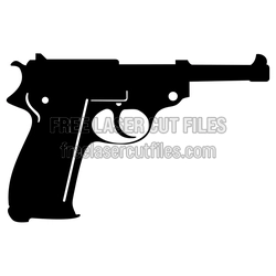 Pistol Silhouette Laser Cut File, Ready to Cut Design
